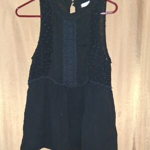 Eyeshadow Black Sleeveless Blouse